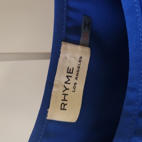 Rhyme Los Angeles Royal Blue Lace S/S Blouse, Feminine, Delicate - Picture 11 of 14